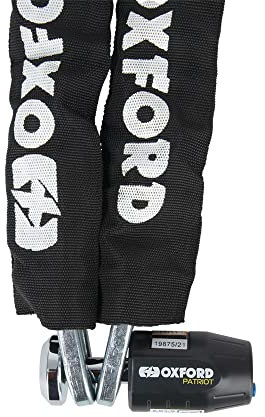 Oxford LK745 Patriot Lock Motorcycle Chain & Padlock, Black, 1.2m