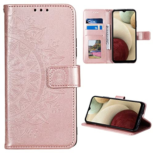 CoverKingz Handyhülle kompatibel mit Samsung Galaxy M53 5G - Handytasche mit Kartenfach Klapphülle Case - Handy Hülle klappbar Motiv Mandala Rosegold
