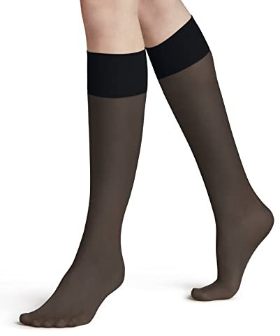 FALKE Damen Kniestrümpfe Pure Matt 20 DEN W Kh transparent einfarbig 1 Paar, Blau Marine 6179, 39-42