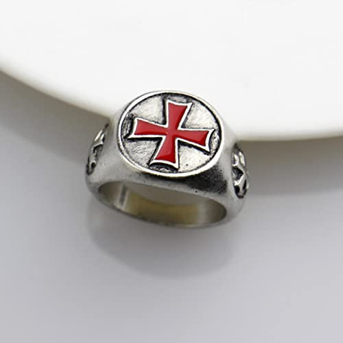 Star.W Kreuz Männer Ring Templer Antik Ring Cospaly Gamer Trendy Schmuck Verlobungsfeier Rot Emaille Ring Für Frauen Schmuck Geschenk