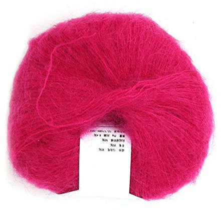 Wollgarn zum Stricken, 12 Farben, weiches, dünnes Angora-Mohair-Garn, handwaschbar, langes Wollgarn, DIY-Schal, Häkelgarn, Zubehör für Bastelprojekte(Rot)