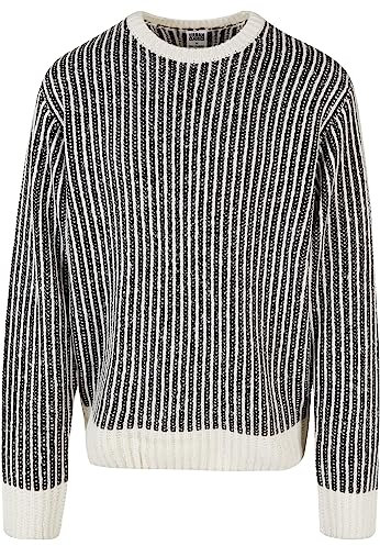 Urban Classics Men's Oversized two-tone sweater Sweatshirt, Whitesand black, 4XL