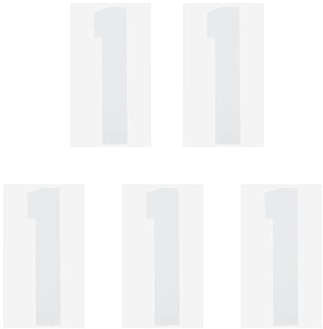 sourcing map Iron on Number 1 Heat Transfer 8 White Single Number for Team Uniform, Sports T-Shirt, Football, Basketball, Baseball Pack of 5