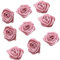 200 Stück Rosen 1.5cm kleine Kunstblumen Rosenköpfe Satinrosen Aufnäher Blumen Applikationen zum Basteln Patches Deko-Rosen Mini-Stoffrosen DIY Accessories Party Hause Hochzeit Dekoration,Altes Rosa