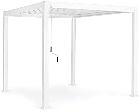 Pergola da Giardino in Alluminio, Gazebo Moderno Bianco Ocean (3 x 4 m)