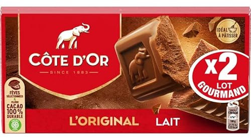 CÔTE D'OR Chocolat au Lait 200G - Douceur fondante de Belgique, tablette de chocolat pour les gourmands. - Lot De 3 - Vendu Par Lot
