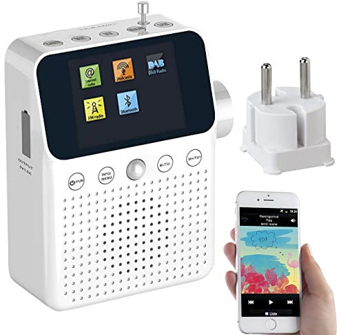 VR-Radio Steckdosenradio DAB Plus: 2in1-Steckdosenradio mit DAB+, Bluetooth, Versandrückläufer (DAB+/FM-Steckdosenradio, Digitales Steckdosenradio, Freisprecheinrichtung)