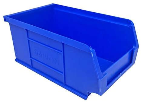 Blue Storage Lin Bins | Tool Organiser Bin | Stackable Boxes for Garage | Wall Hanging Box | DIY Storage | Plastic Drawers (Small-165x100x75mm) (10 Bins)