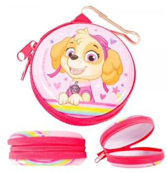 Porte-monnaie rond zippé Pat' Patrouille pour enfant 7,3 cm, multicolore, Porte-monnaie