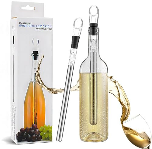 JIEYUCHU Wine Cooler, Wine Cooler Stick Set, Portable Wine Bottle Chiller, Stainless Steel Bottle Chiller Rod, Wine Chiller Stick for for White Wine & Red Wine