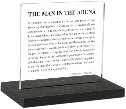 Cartello di ispirazione per ufficio per decorazione cubicolo o decorazioni da scrivania, l'uomo nell'arena, decorazione da scrivania per ufficio per casa, ufficio, regali motivazionali per uomini,