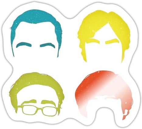 Spreadshirt The Big Bang Theory Schlaue Köpfe Team Pop Art Sticker Aufkleber, 10 x 10 cm, Weiß glänzend