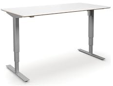 kaiserkraft | Schreibtisch Atlanta Trend | elektrisch höhenverstellbar | gerade | BxT 140x80 cm | weiß/Silber
