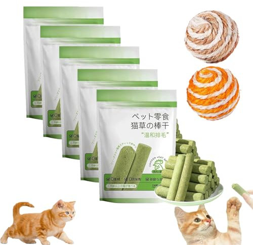HOPASRISEE Cat Grass Teething Stick, Cat Grass Chew Sticks, Cat Chew Toy, Cat Grass For Indoor Cats, Cat Teeth Cleaning Cat Grass Stick, Cat Grass Teething Stick Cuddles and Meow (5bags)
