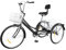 lousriyy 7-Gang Dreirad für Erwachsene 24 Zoll 3 Räder Fahrrad mit Einkaufskorb & Rückenlehne, 3 Rad Erwachsenendreirad Tricycle Cruise Bikes Senioren Dreiräder, Schwarz