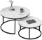 Home Heaven® Couchtisch rund Marmor 2er Set – Runder Couch Tisch in Weiss Marmor Optik mit Schwarze Metallgestell – Moderner Tisch für Wohnzimmer, Schlafzimmer & Balkon, Ø70/Ø50cm