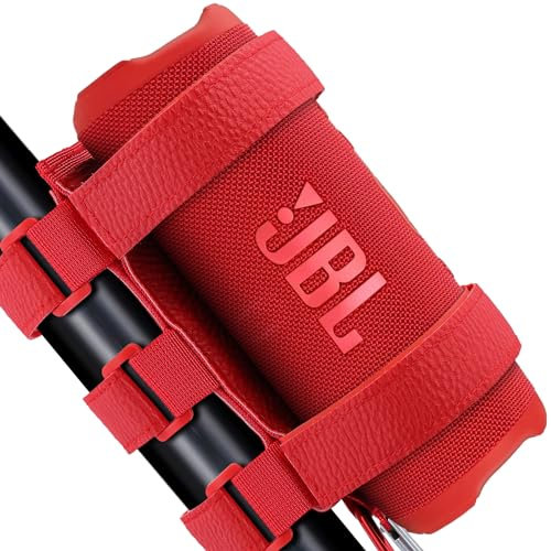 co2CREA Portable Speaker Mount for Most Bluetooth Wireless Speakers, Outdoor Speaker Adjustable Strap Attachment Accessory Holder Bar Rail for Golf Cart Railing Bike Boat