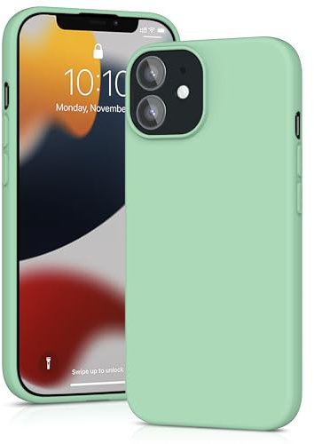 YATWIN Coque pour iPhone 12, iPhone 12 Pro, Housse en Silicone Doux avec Découpes Précises pour Caméra, Design Ultra Mince, Protection 360° à Bords Surélevés - Bleu Clair