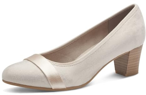 Jana Damen Pumps mit Glitzerdetails Vegan, Mehrfarbig (Beige/Gold), 39 EU