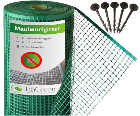 EraGreen® Maulwurfgitter 50 m x 1,2 m Breite Inklusive 50 Erdanker GRATIS - Maulwurfschutz für Rollrasen und Rasenflächen - Rasenschutz Maulwurfbekämpfung - Maulwurfschreck für Ihren Garten