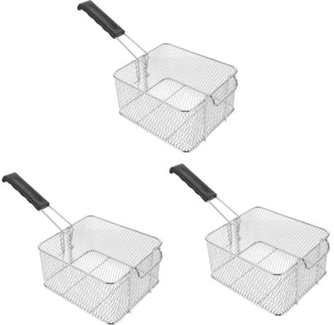 Amosfun 3 Pièces panier à friture carré Panier friture suspendu Panier friture pour frites passoire de cuisine panier à friture professionnel mini poêle friteuses panier de friteuse
