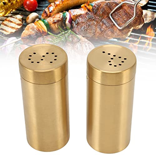 Goldenes Gewürzglas, Edelstahl-Gewürzstreuer, Flasche, Pfeffer, Salz, Zucker, Paprika Zum Kochen in der Küche, Must-Have-Zubehör mit Offenem Schraubverschluss