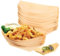 7'' 50 Piezas Cuencos Hondo Madera de Pino，Aperitivos Cuencos Bowls ，Barquitas de Bambú para Aperitivos，Cuencos de Madera，Platos de Bambú，Plato para Aperitivos Fiesta Papas Frita Currywurst Sushi