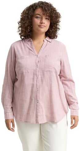 Tom Tailor Damen Bluse mit Brusttaschen aus Baumwolle