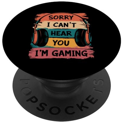 Divertente cuffia da gioco retrò Gamer Statement PopSockets PopGrip Adesivo