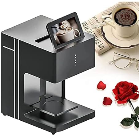 Coffee Art Printer, 200W WiFi 3D Latte Art Printer, Digital Automatic Coffee Printing Machine, High Resolution Coffee Photo Printer, 27x34x41cm
