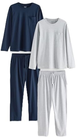 NEXT Herren Standard Langärmeliger Jersey-Schlafanzug