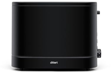 dittert Toaster 2 Scheiben – 7 Bräunungsstufen, Aufwärmen, Auftauen, LED-Tasten, inkl. Brötchenaufsatz & Krümelschublade, Edelstahl, Serie One in dittert DARK