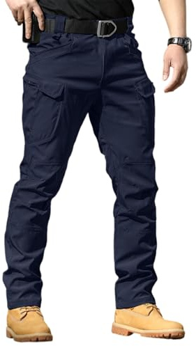 Pantalon Cargo Homme Fluide Peche Africain Sport Homme Professionnel Classique D'intérieur Ensemble D'été Leger Militaire Jardinage Cargo Treillis Militaire Bleu S