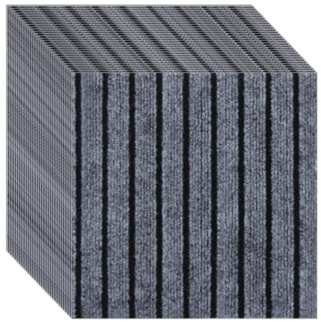 VIDETOL 30Pcs Self Adhesive Carpet Tiles, 30x30cm Non-Slip Carpet Floor Tiles, Easy to Peel and Stick Floor Tiles, Squares Floor Covers for Office Kitchen Living Room Bedrooms