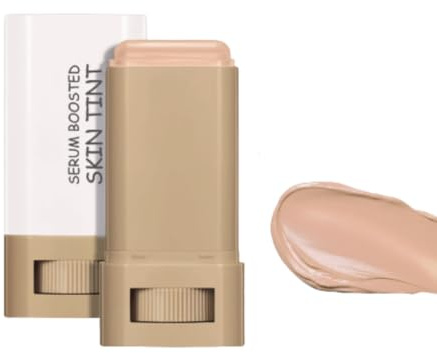 Skin Tint Foundation Stick,Feuchtigkeitsspendender Serum Foundation Concealer,Serum Foundation,Natürliches Nude Finish,Tinted Serum Primer&Contour Stick für Strahlenden Teint