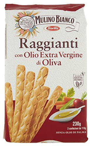 Mulino Bianco Grissini Raggianti con Olio Extravergine d'Oliva, Snack Salato per la Merenda, senza Olio di Palma - 230 gr