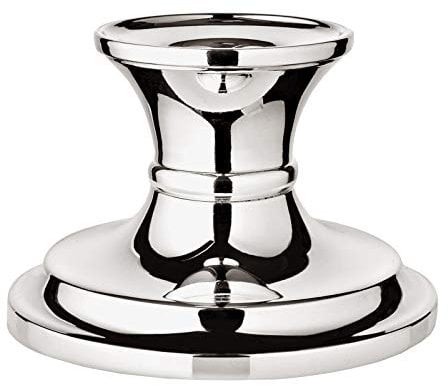EDZARD Kerzenständer Fiona (H 6 cm) edel versilbert - Glas Kerzenhalter zur Tischdeko, Dekoration - Windlicht, Kerzenleuchter für Stabkerzen, Lange Kerzen in Silber, Kerzen Deko anlaufgeschützt