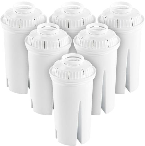 Rosenstein & Söhne Wasserfilterkartuschen: Filterkartuschen rund, 6er Pack, passend für Brita Classic (Wasserkartuschen, Filterkatuschen, Kaffeemaschine)