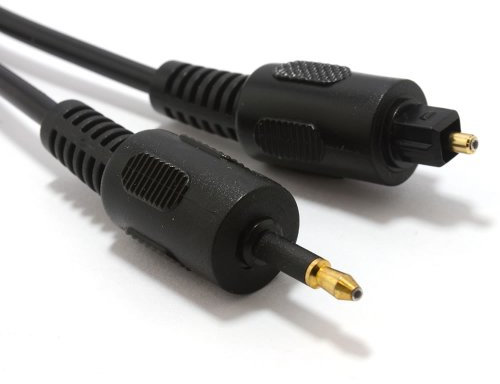 kenable Black Audio Cable TOSlink Plug to MINI-TOSLink OPTICAL 3.5mm Jack 0.5m
