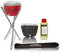 Set per barbecue Lotus, 1 barbecue a forma di loto, antracite, 1 supporto universale, 1 pasta combustibile.