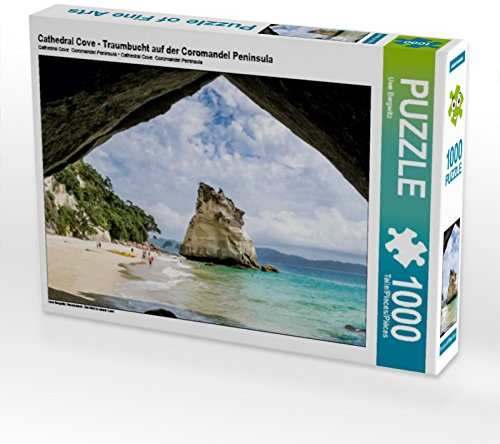 CALVENDO Puzzle Cathedral Cove - Traumbucht auf der Coromandel Peninsula | 1000 Teile Lege-Größe 64 x 48 cm Foto-Puzzle für glückliche Stunden