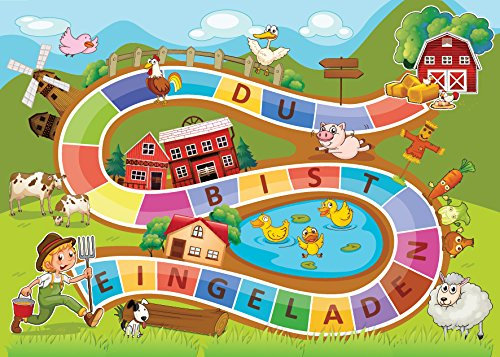 12 Einladungskarten zum Kindergeburtstag Bauernhof-Party/Schatzsuche/Outdoor/Einladungen zum Geburtstag für Mädchen und Jungen