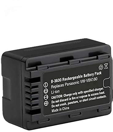Digital Replacement Camera and Camcorder Battery for Panasonic VW-VBK180, VW-VBK180K