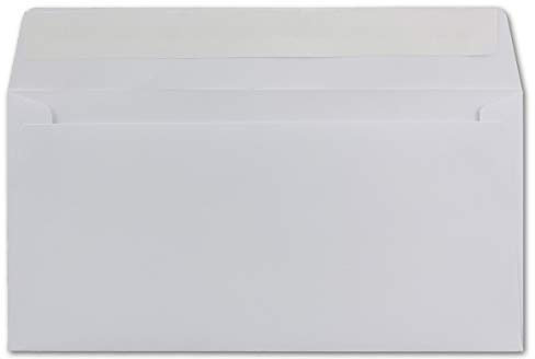 100 DIN Lang Briefumschläge Weiß 22,0 x 11,0 cm 100 g/m² Haftklebung Post-Umschläge ohne Fenster ideal für Weihnachten Grußkarten Einladungen von Ihrem Glüxx-Agent