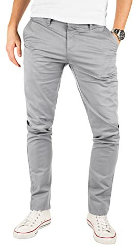 Yazubi Herren Chino Hosen Kyle - Chinojeans Slim Fit - Graue Business Chinohose Mit Stretch, Grau (Gull 4R173802), W34/L34