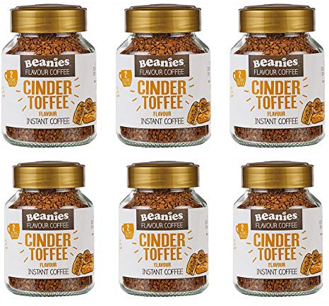 Beanies Cinder Toffee Flavour Instant Coffee 50g, 6 Pack