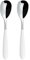 Grunwerg 2TES650W Yin & Yang Teaspoons, 18/10 Stainless Steel, White