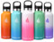 HYDRO CELL Edelstahl-Wasserflasche mit Strohhalm und Standard-Munddeckeln (32oz 24oz 20oz 16oz) - Isoliertes, schweißfestes Sportdesign (Weiß/Rosa 20oz)