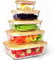 Urban Green Glass Bamboo Lids, Meal Prep Containers Food storage, 5 Pack, Pantry Kitchen Fridge Cabinet Organizer, Lunch box, Butter Dish, Microwave Oven,