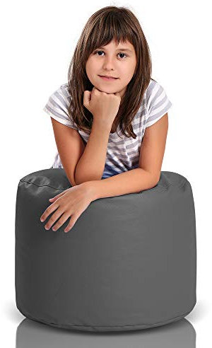 Ecopuf Point | Pouf Sitzhocker 55x40 aus Kunstleder | Pouf Hocker Runder Sitzpouf | Indoor und Outdoor als Fußhocker Yoga-Sitzkissen, Meditationskissen geeignet | Mit Polystyrol Füllung (EPS Perlen)